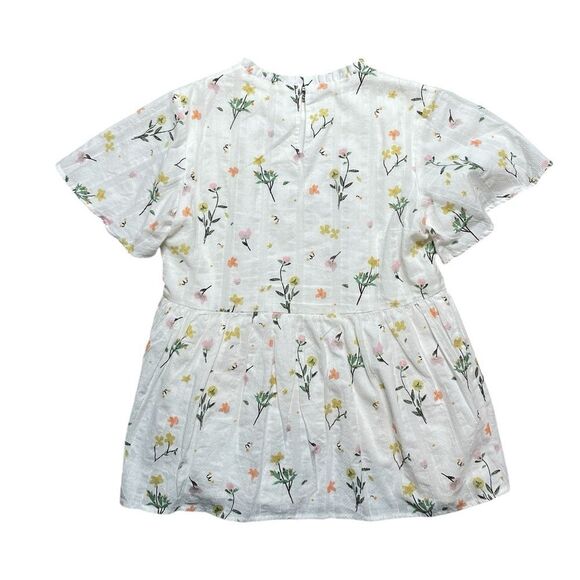 ROOLEE Floral Peplum Blouse White Size XS - Picture 3 of 6